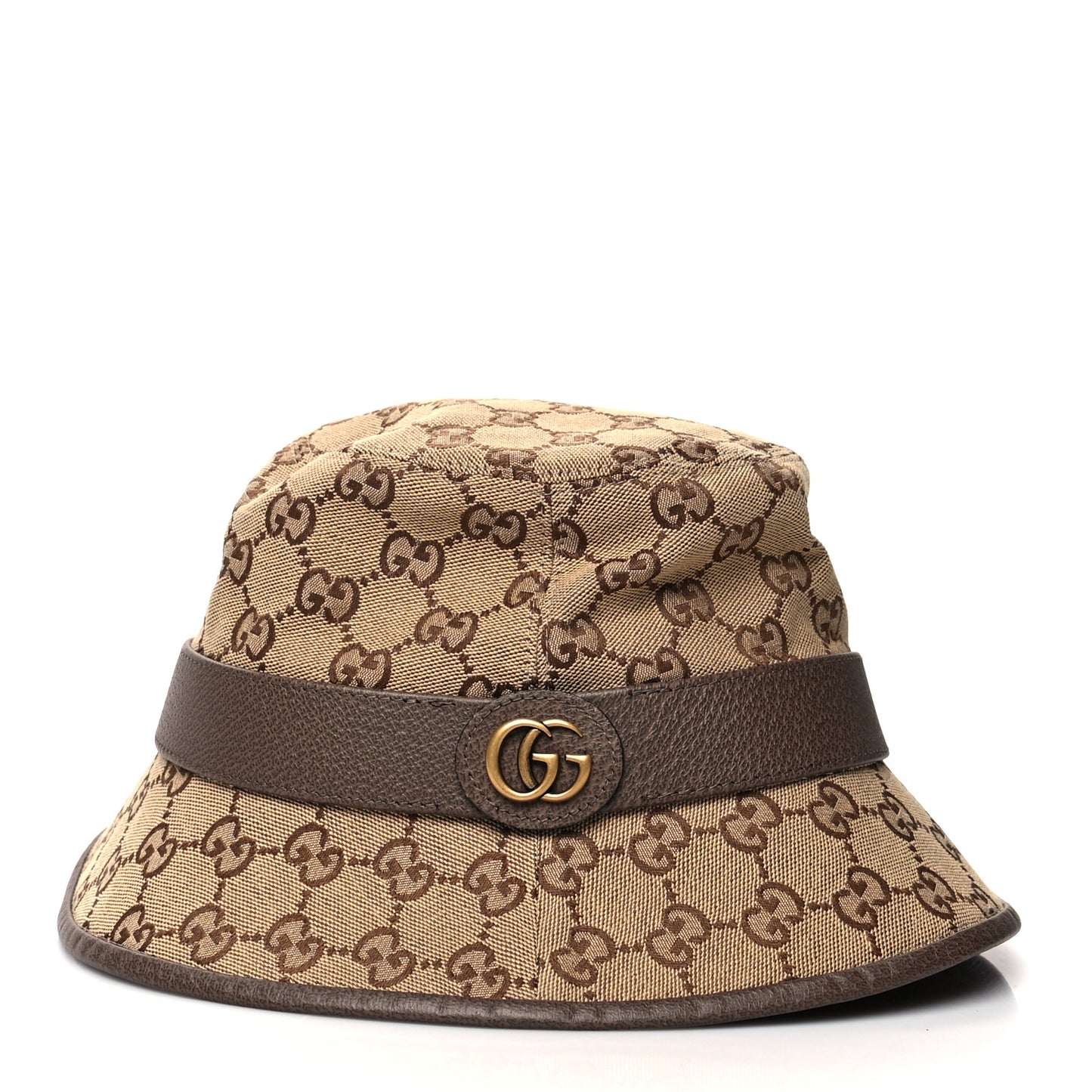Monogram Textured Dollar Calfskin GG Jago Bucket Hat M Cacao Beige