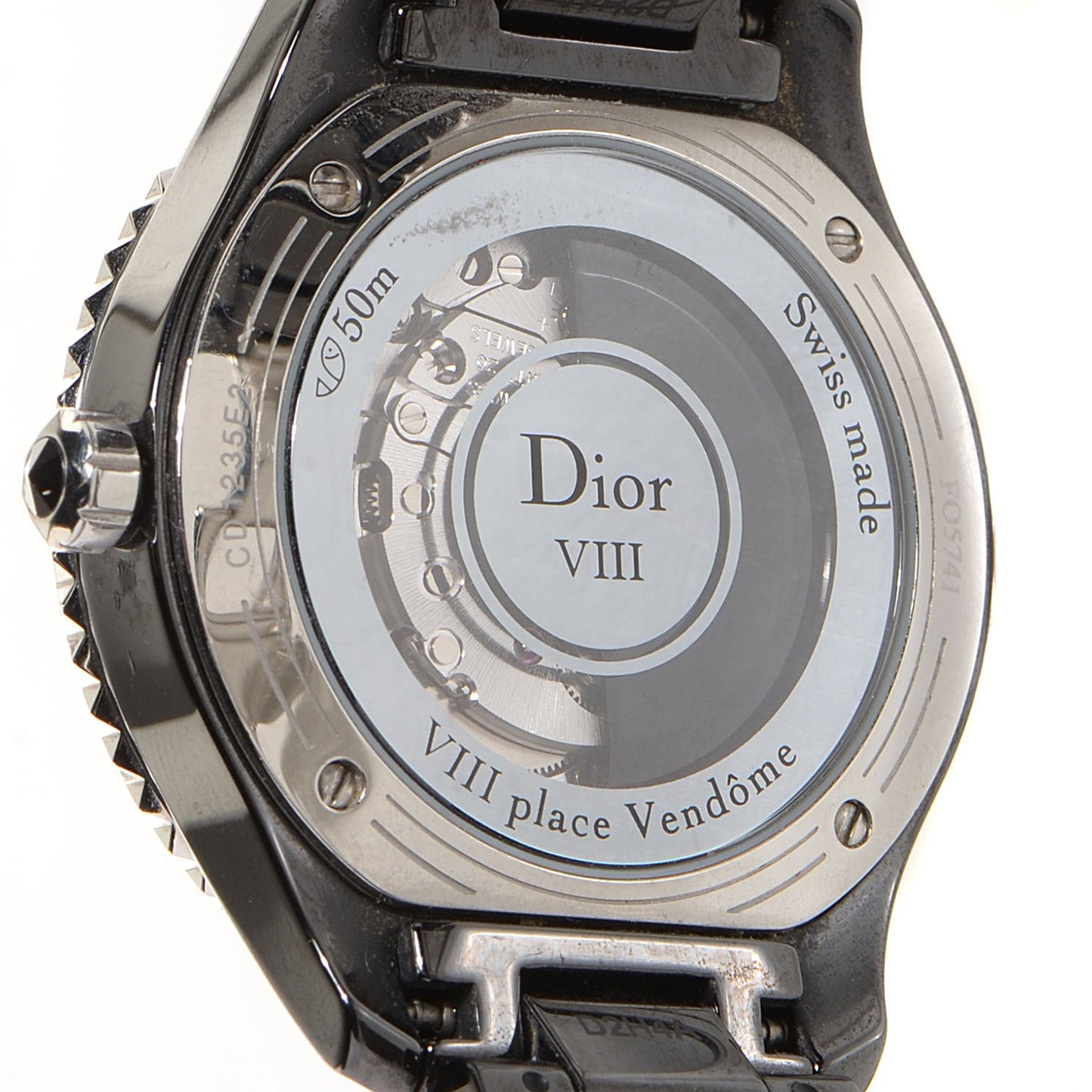 Stainless Steel Ceramic Diamond 33mm Dior VIII Automatic Watch Black