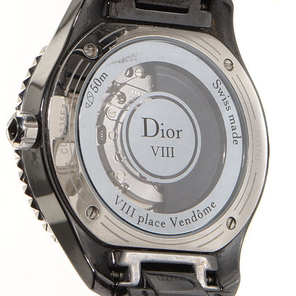 Christian Dior Stainless Steel Ceramic Diamond 33mm Dior VIII Automatic Watch Black 4 of 7