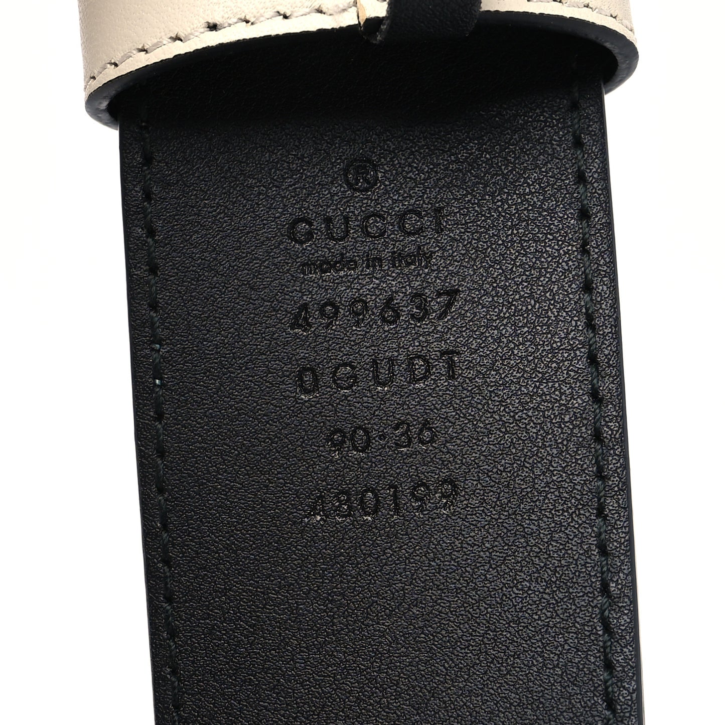 Calfskin Queen Margaret Bee Belt 90 36 White