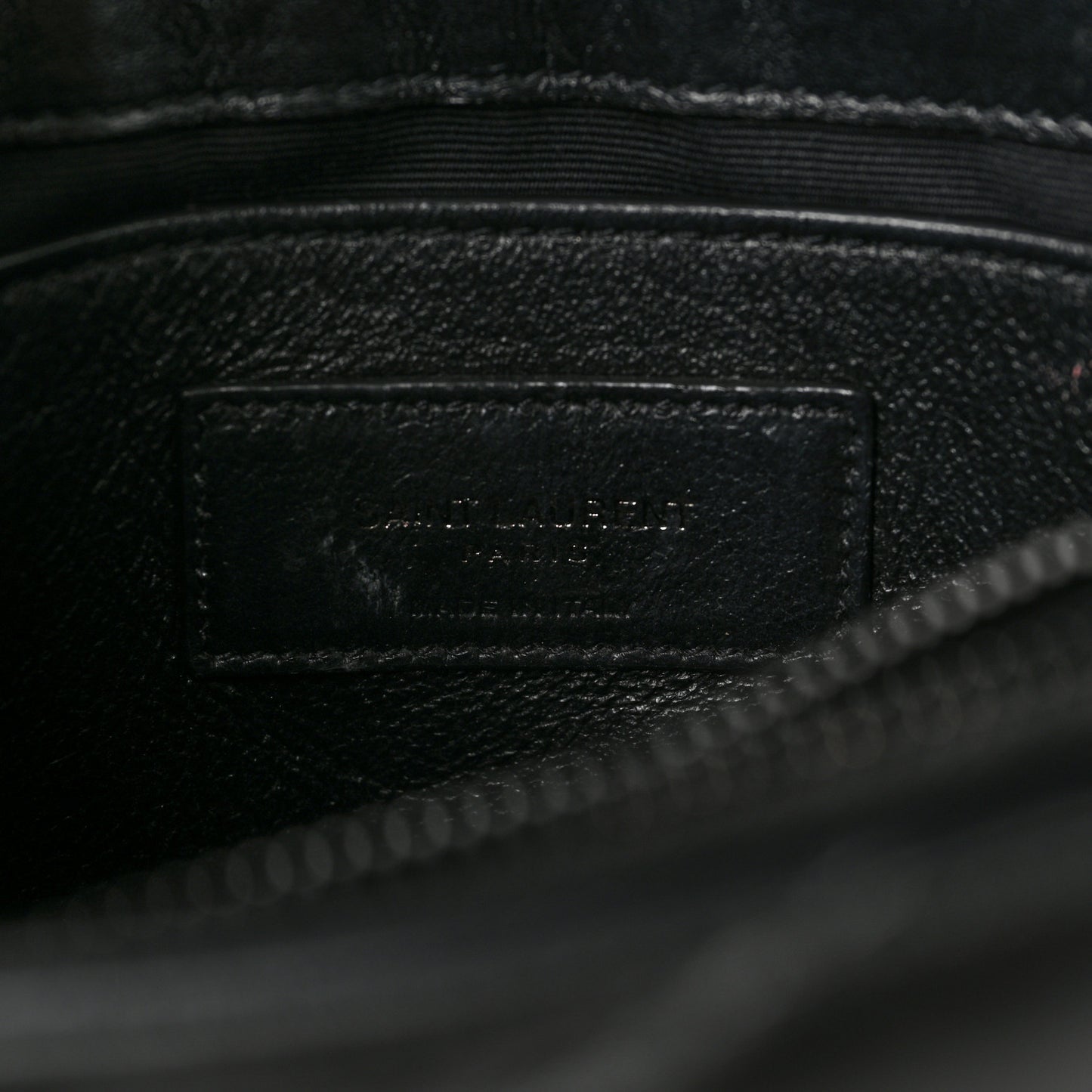 Calfskin Y Quilted Monogram Monochrome Small Loulou Chain Satchel Black