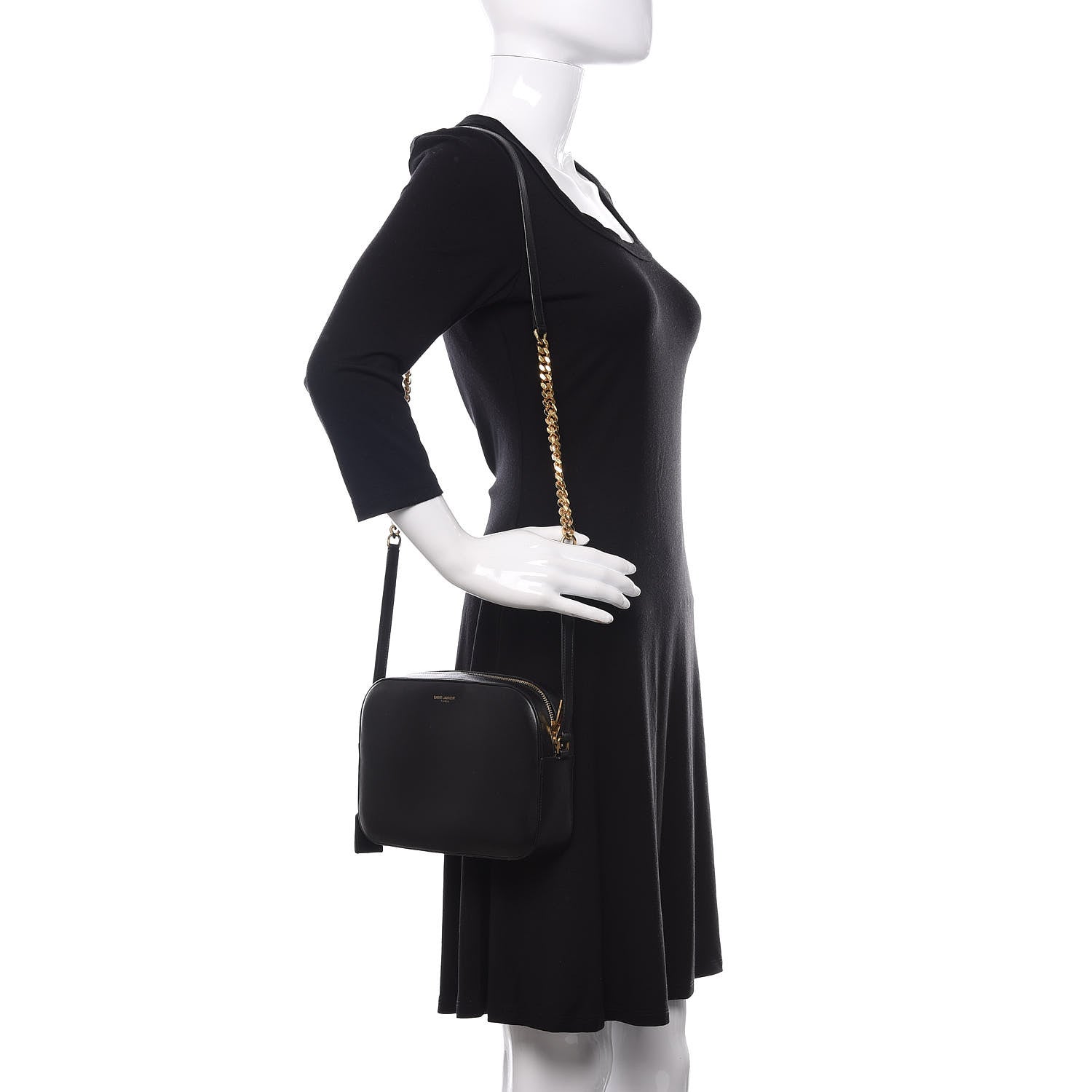 Saint Laurent Calfskin Medium Classic Monogram Camera Bag Black 2 of 10