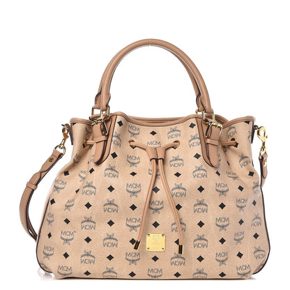 MCM Visetos Medium Drawstring Shopper Beige 1 of 20