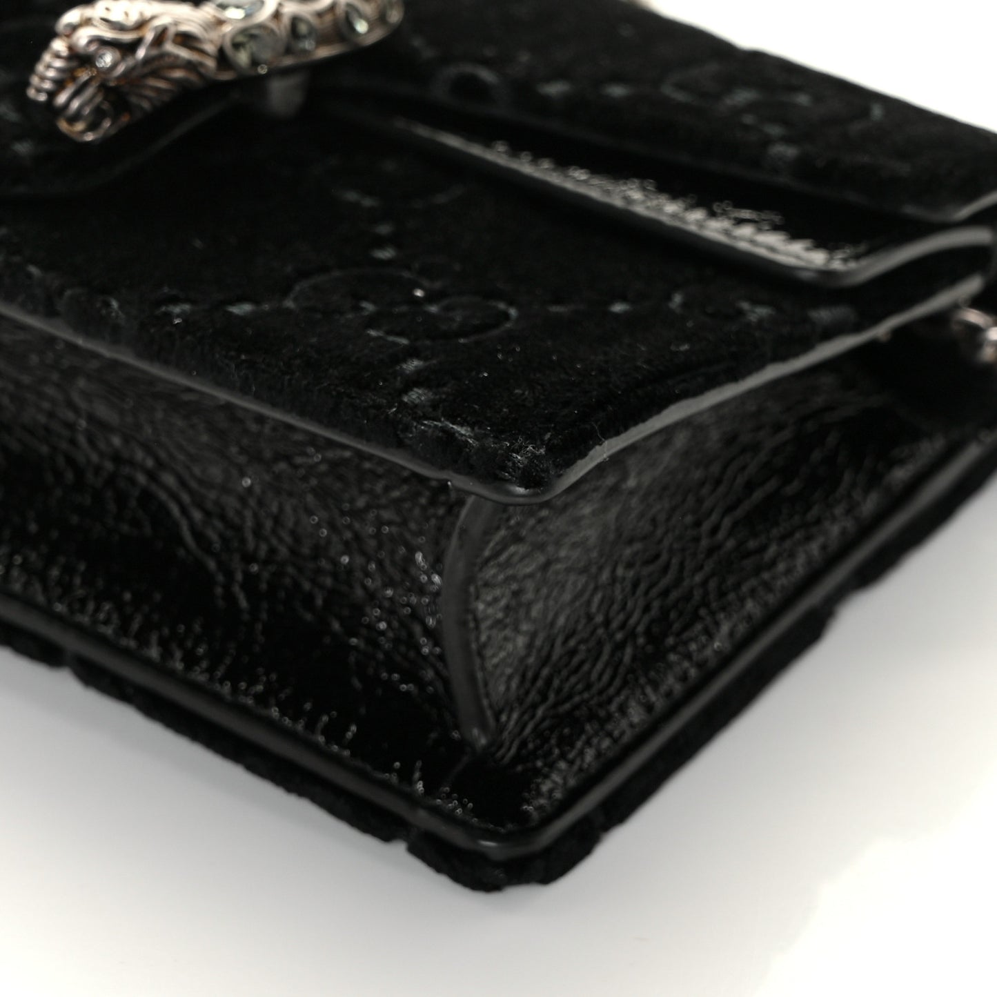 Velvet GG Monogram Super Mini Dionysus Shoulder Bag Black