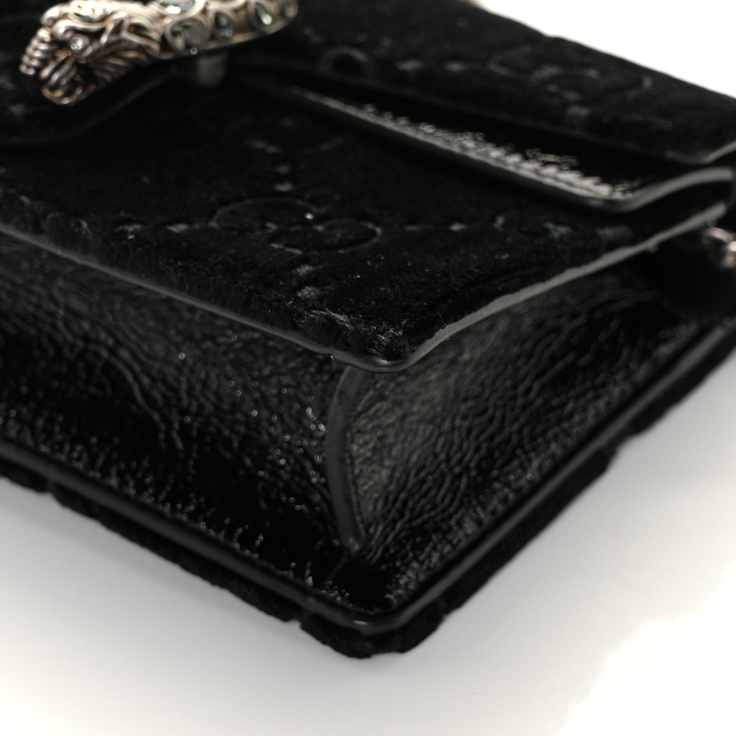Gucci Velvet GG Monogram Super Mini Dionysus Shoulder Bag Black 8 of 10