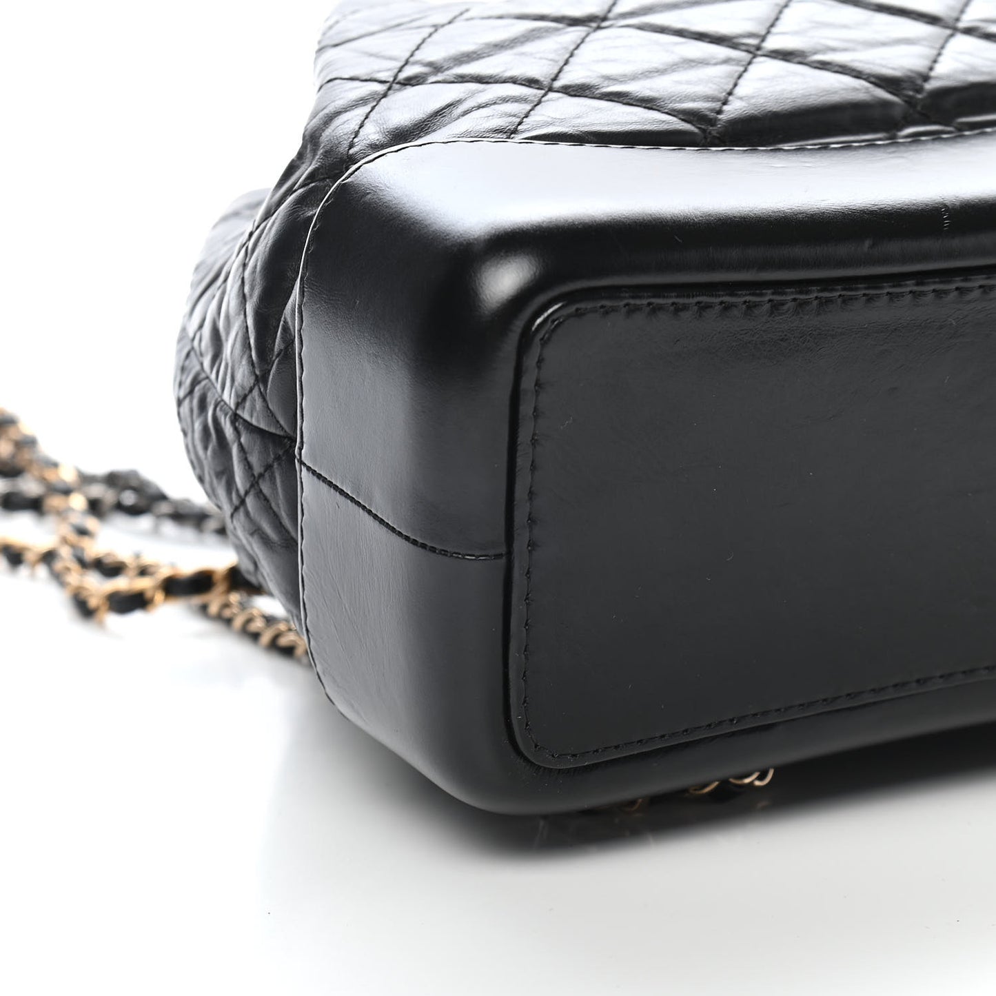 Aged Calfskin Quilted Small Gabrielle Backpack Black
