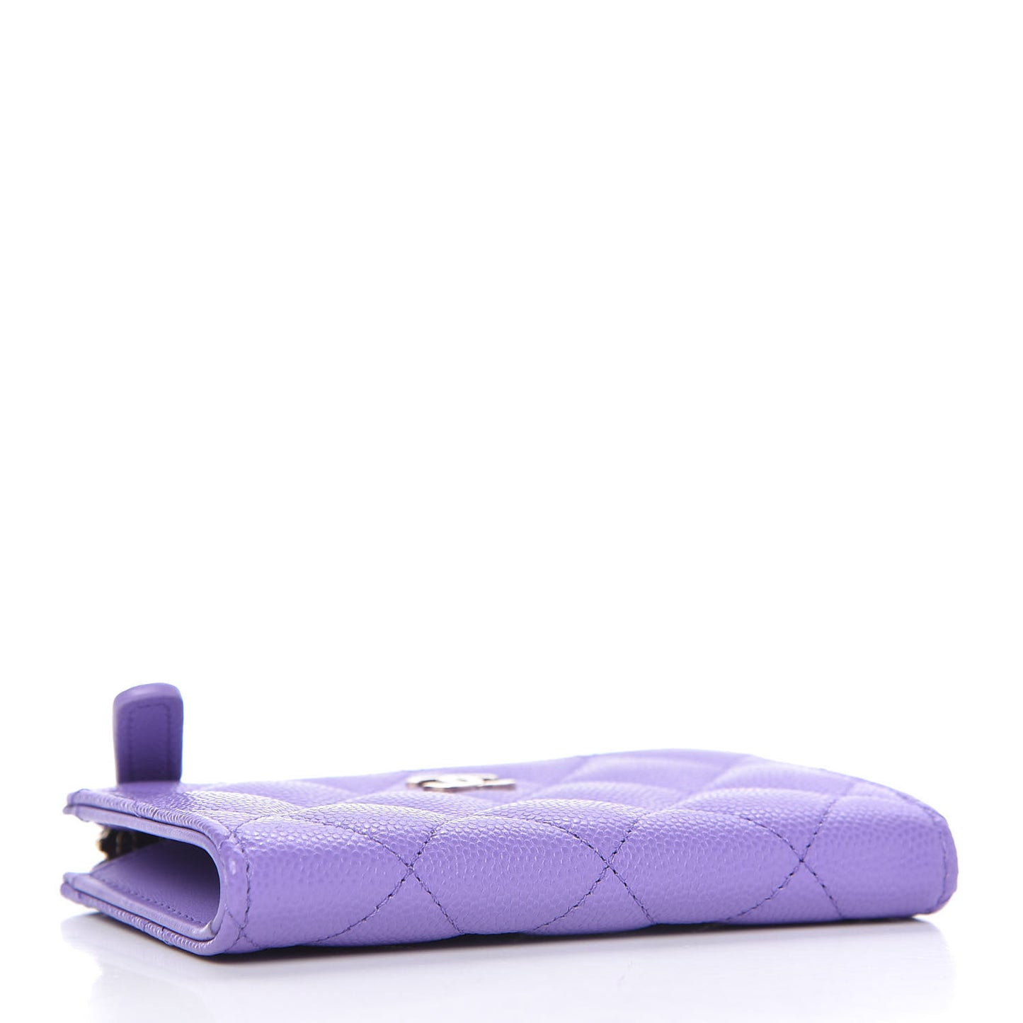 Caviar Quilted Zipped Key Holder Case Purple
