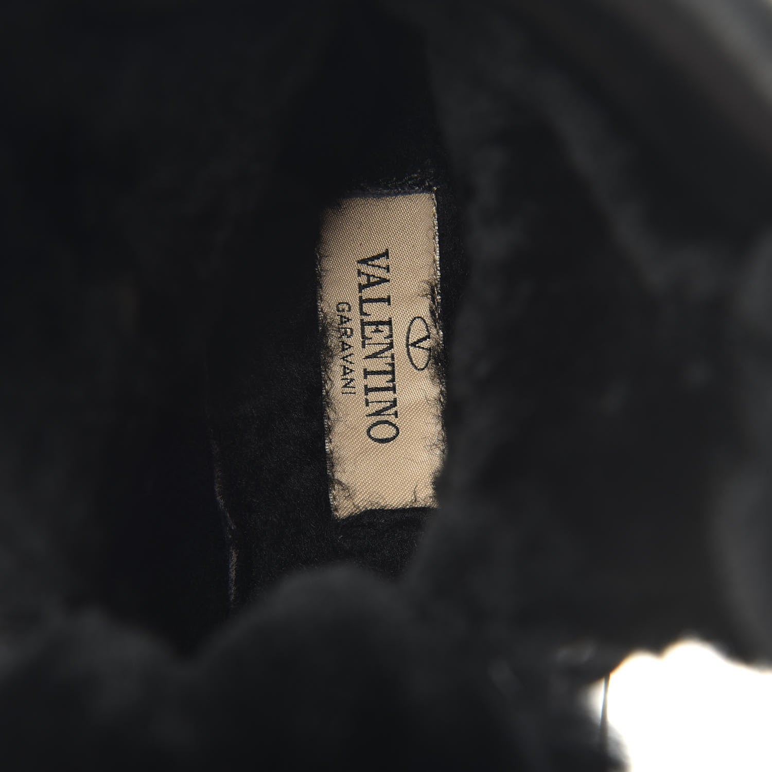 Valentino Garavani Calfskin Shearling VLOGO Combat Boots 38.5 Black 5 of 7