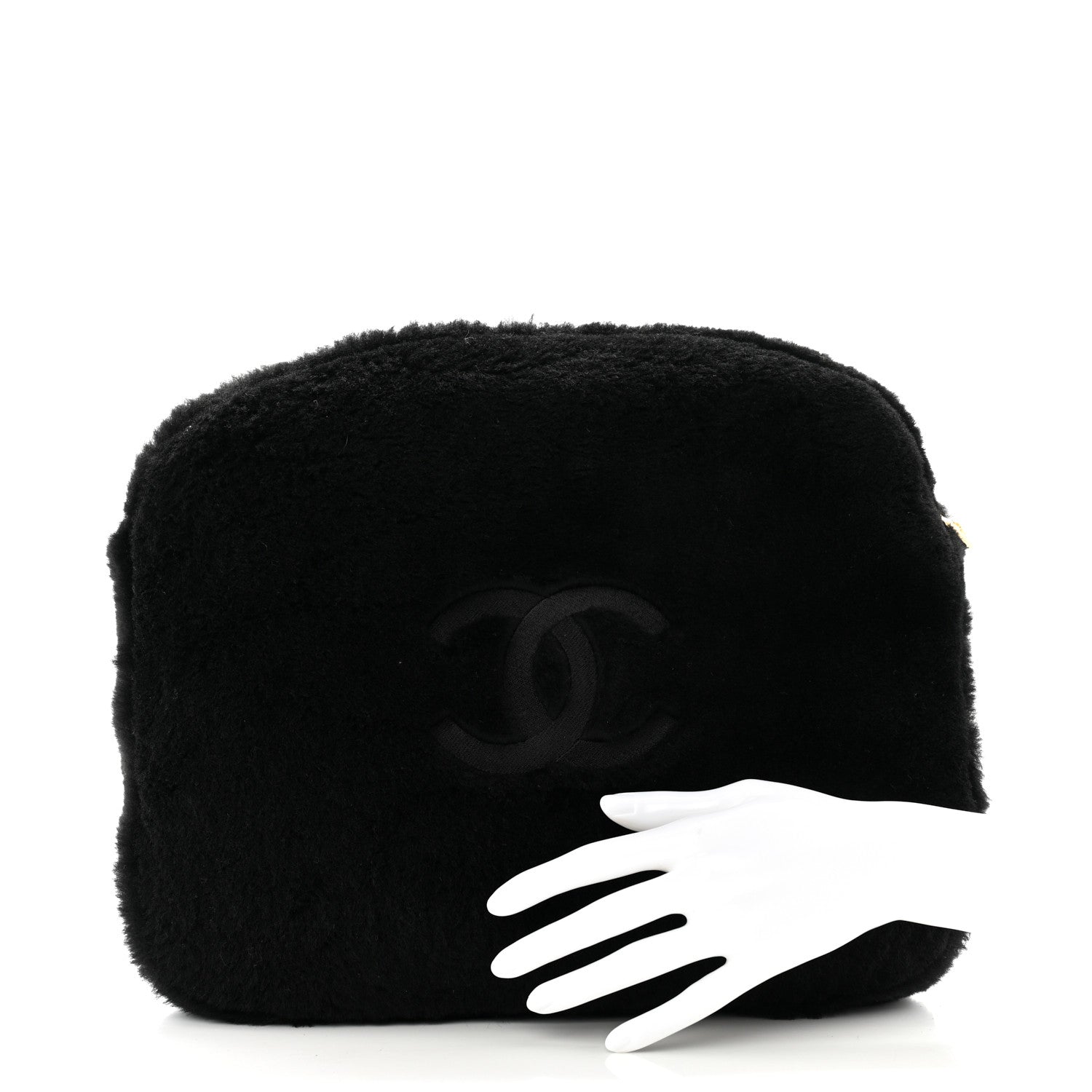 Chanel Shearling Lambskin CC Flat Mules 40 Black 11 of 15