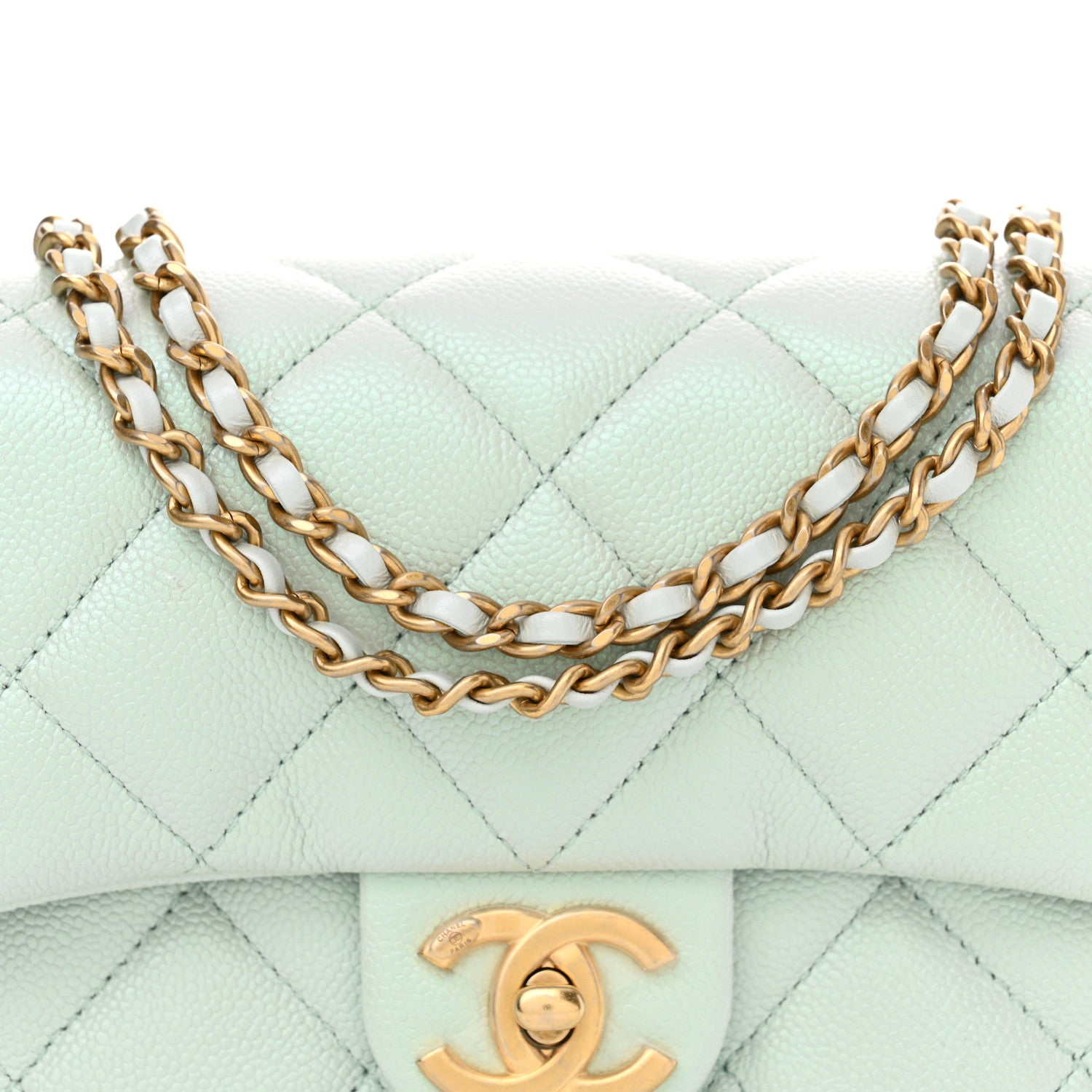 Chanel Iridescent Caviar Quilted Mini My Perfect Flap Light Green 8 of 11