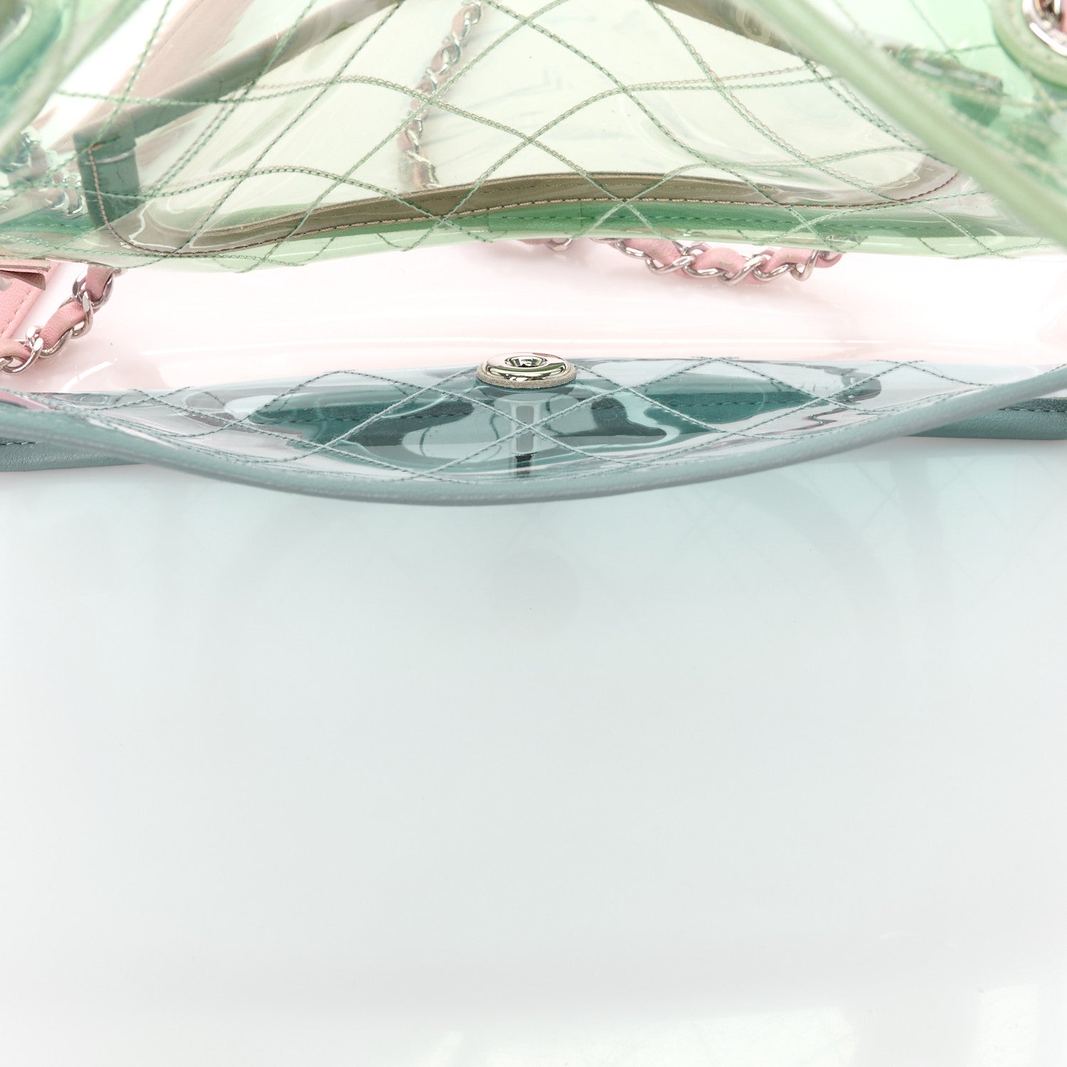 Chanel Lambskin PVC Quilted Mini Coco Splash Flap Blue Green 5 of 17