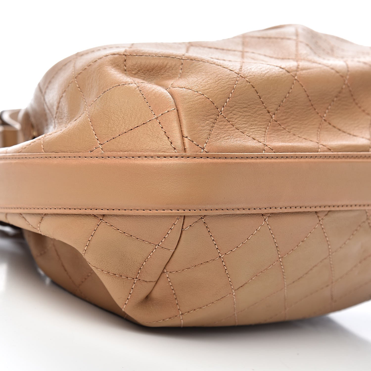 Chanel Calfskin Stitched Medium Drawstring CC Bag Beige 9 of 11