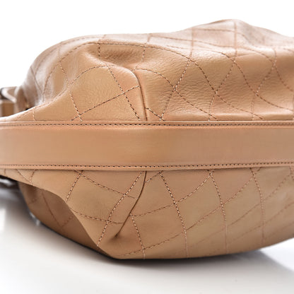 Chanel Calfskin Stitched Medium Drawstring CC Bag Beige 9 of 11