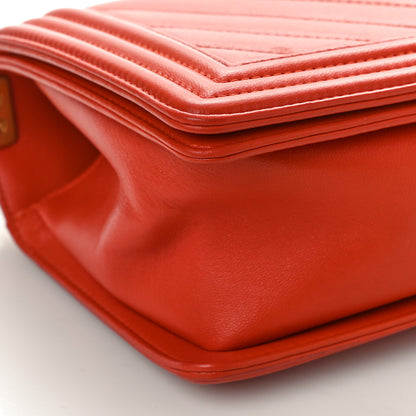 Chanel Calfskin Chevron Quilted Medium Boy Flap Coral 9 of 10