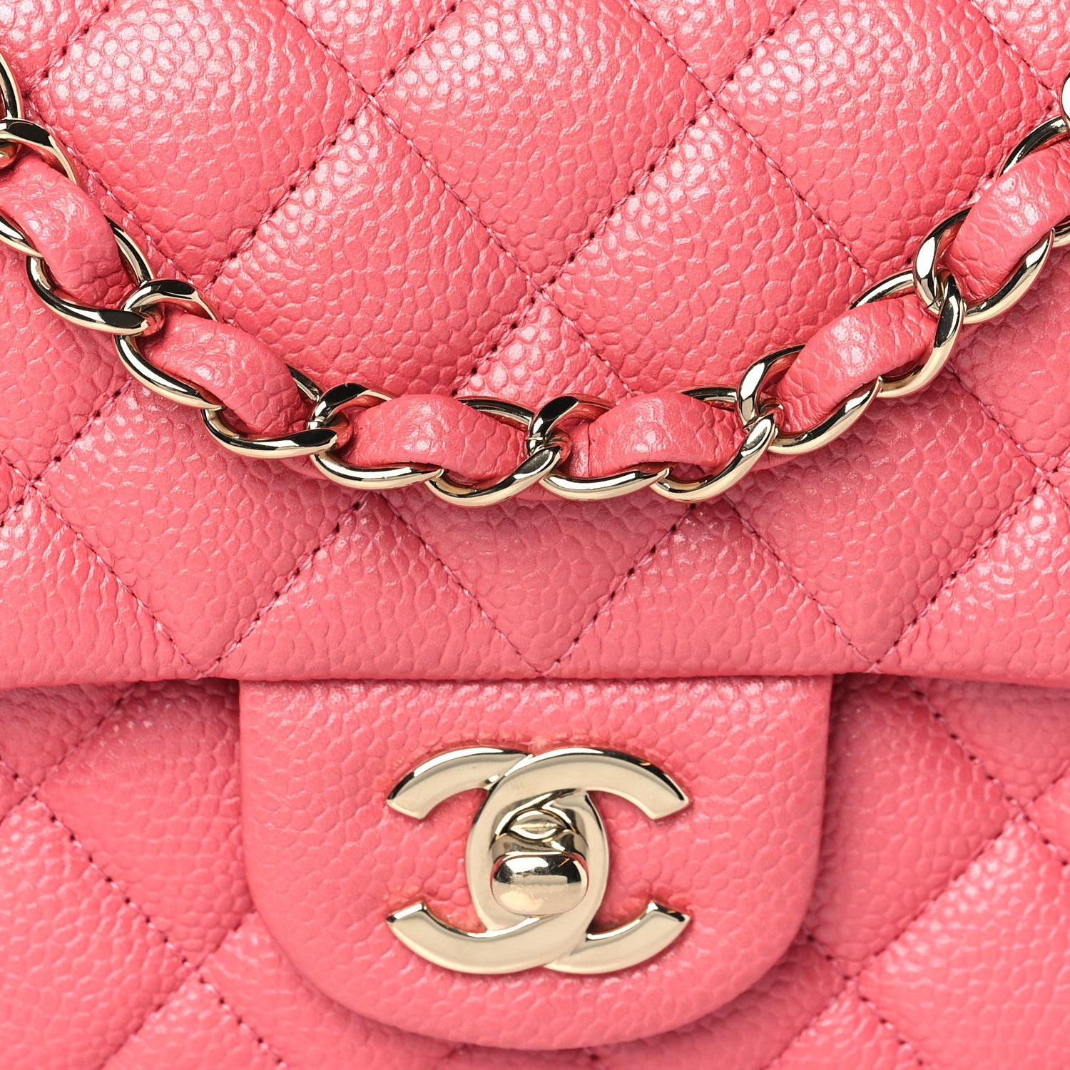 Chanel Iridescent Caviar Quilted Mini Rectangular Flap Pink 10 of 10