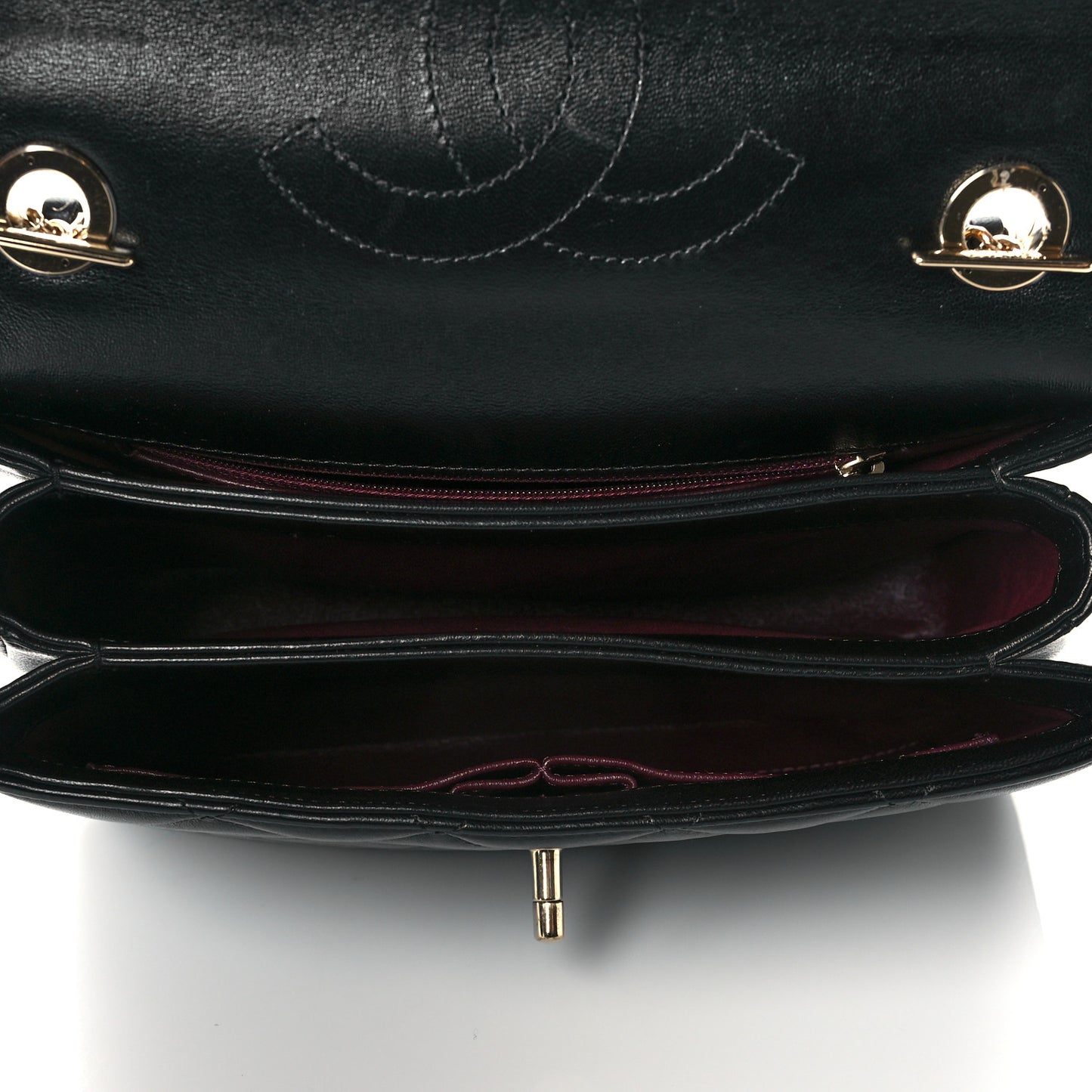 Lambskin Quilted Small Trendy CC Dual Handle Flap Bag Black