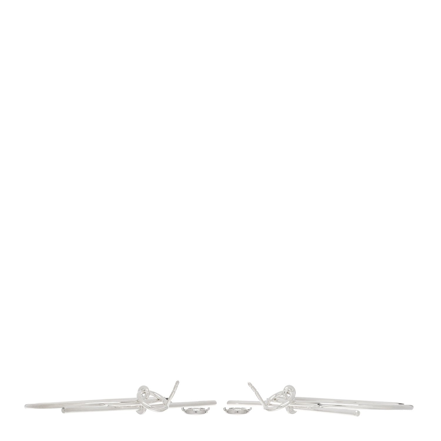 Hermes Sterling Silver MM Loop Earrings 3 of 5