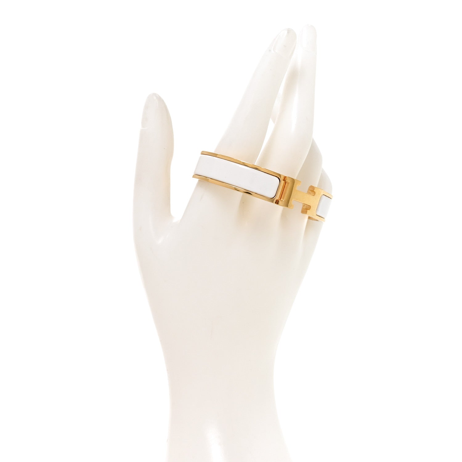 Hermes Enamel Narrow Clic Clac H Bracelet PM White 2 of 4