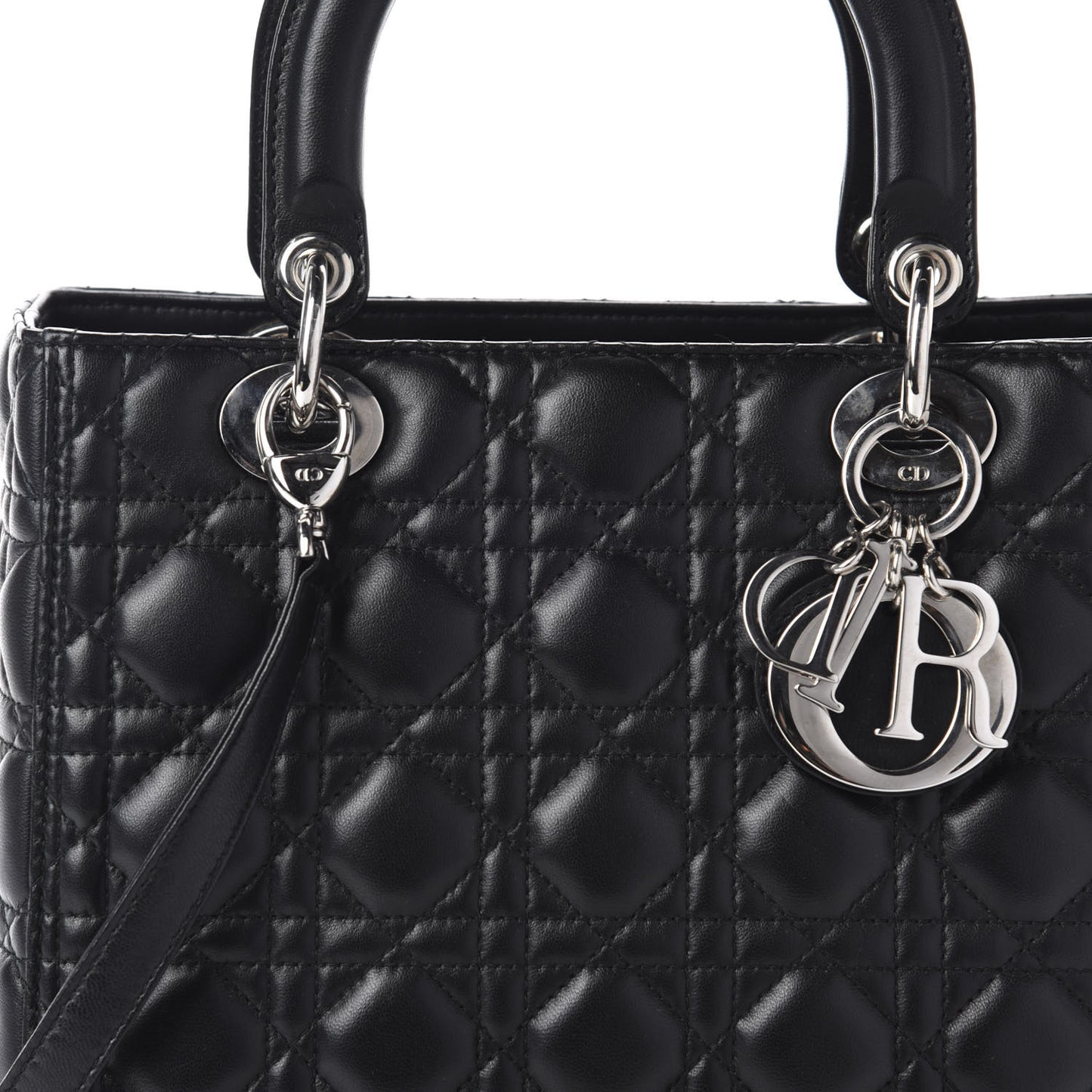 Lambskin Cannage Medium Lady Dior Black