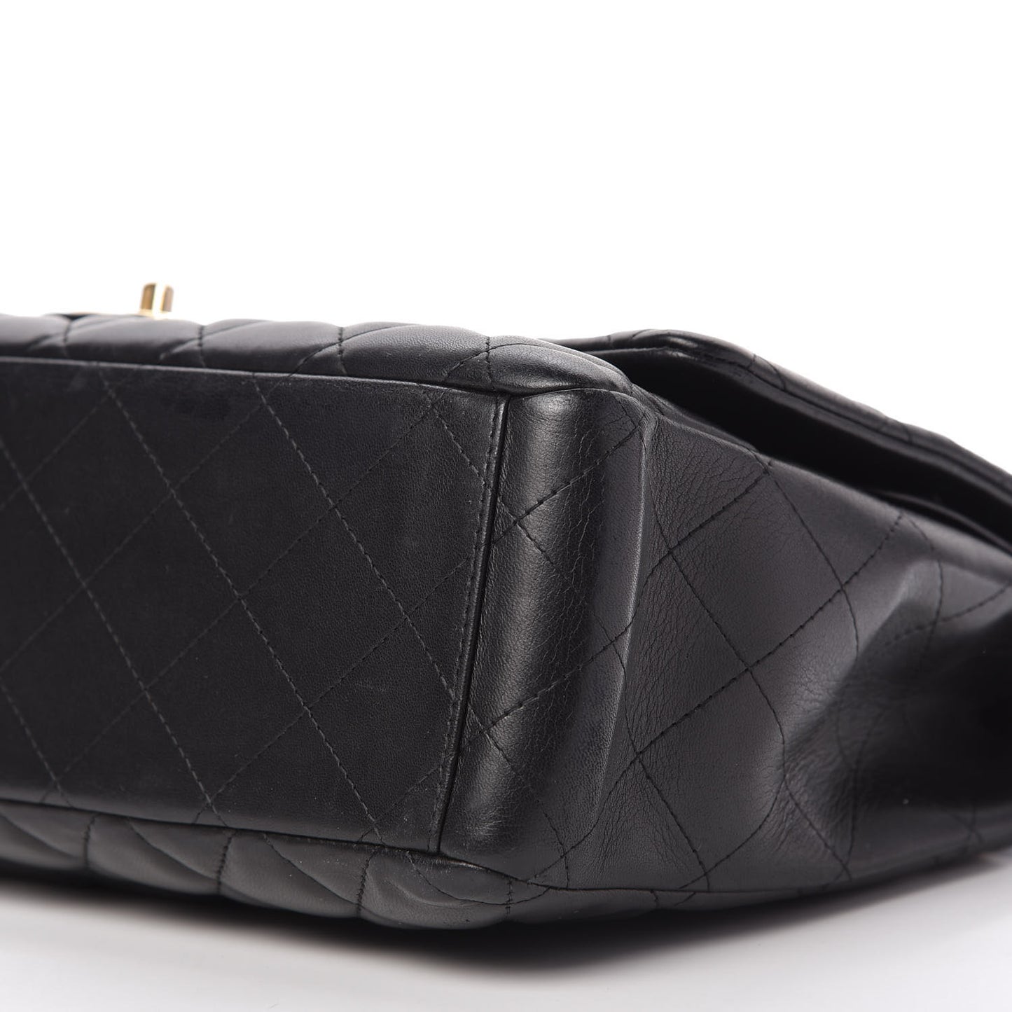 Lambskin Quilted Maxi Double Flap Black
