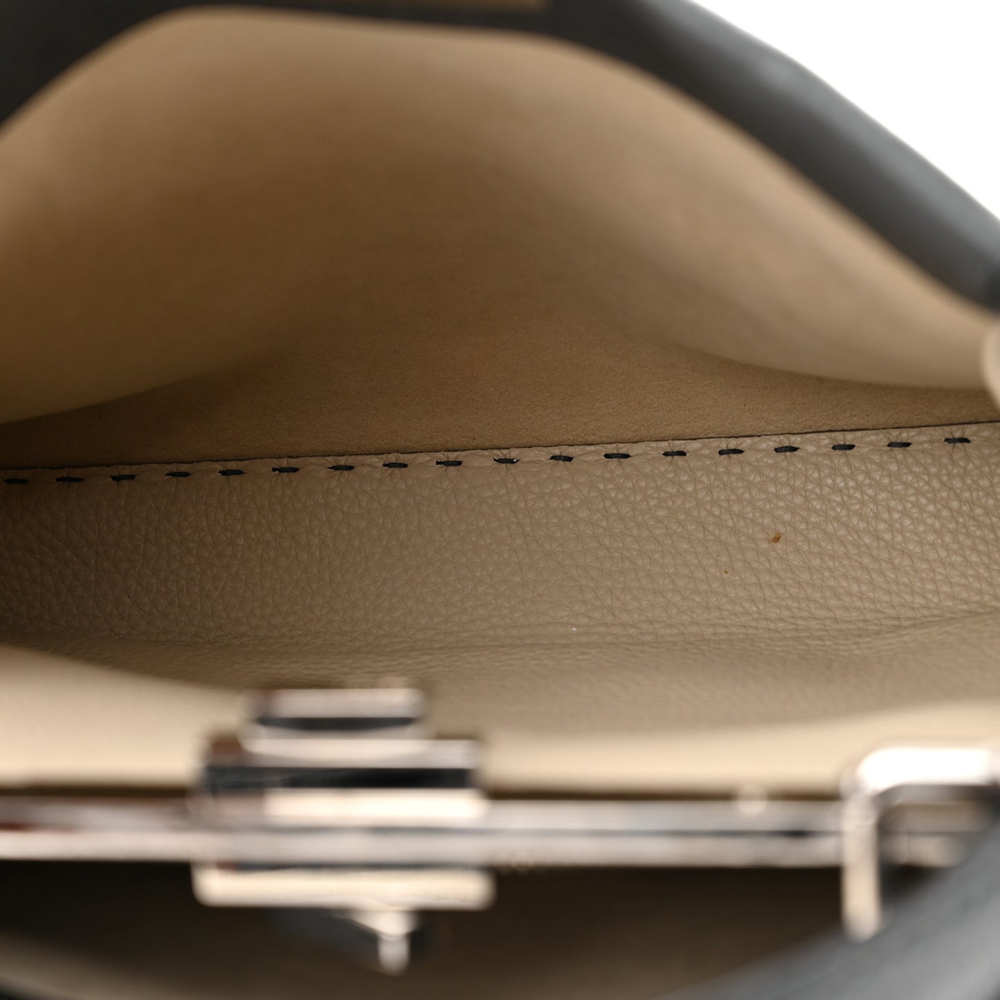 Cuoio Romano Selleria Bi-Color Medium Peekaboo Iconic Satchel Asfalto Latte