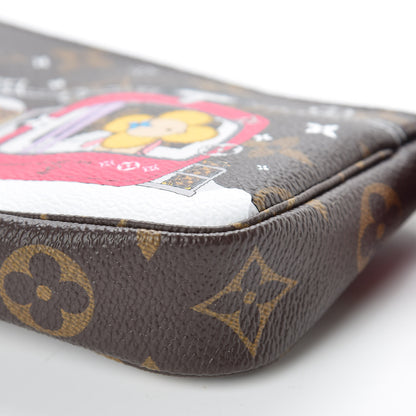 Louis Vuitton Monogram 2019 Christmas Animation Mini Courchevel Pochette Accessories Fuchsia 9 of 9