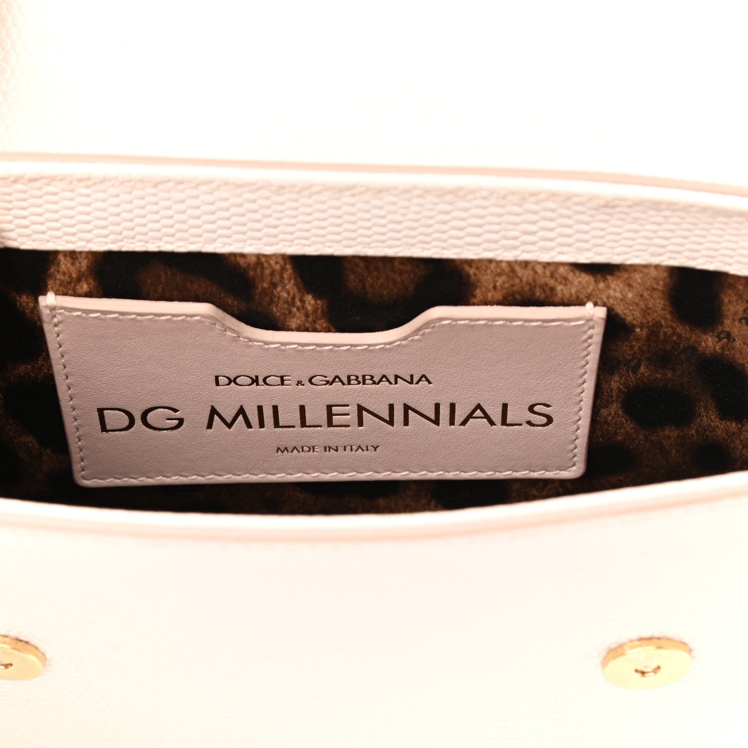Dolce & Gabbana Lizard Embossed Crystal Embellished DG Millennials Mini Crossbody Bag White 5 of 6