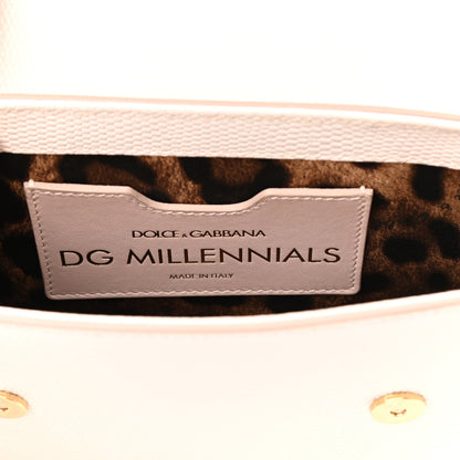 Dolce & Gabbana Lizard Embossed Crystal Embellished DG Millennials Mini Crossbody Bag White 5 of 6