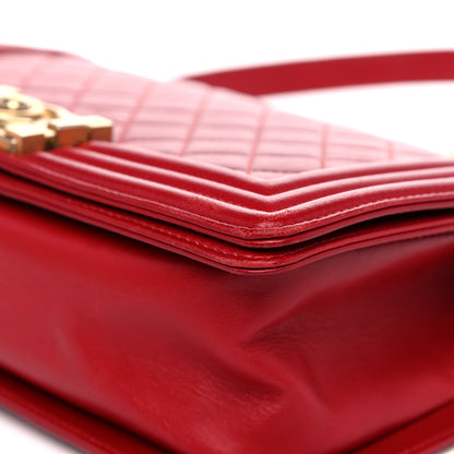 Chanel Calfskin Quilted Medium Boy Flap Red 10 of 13