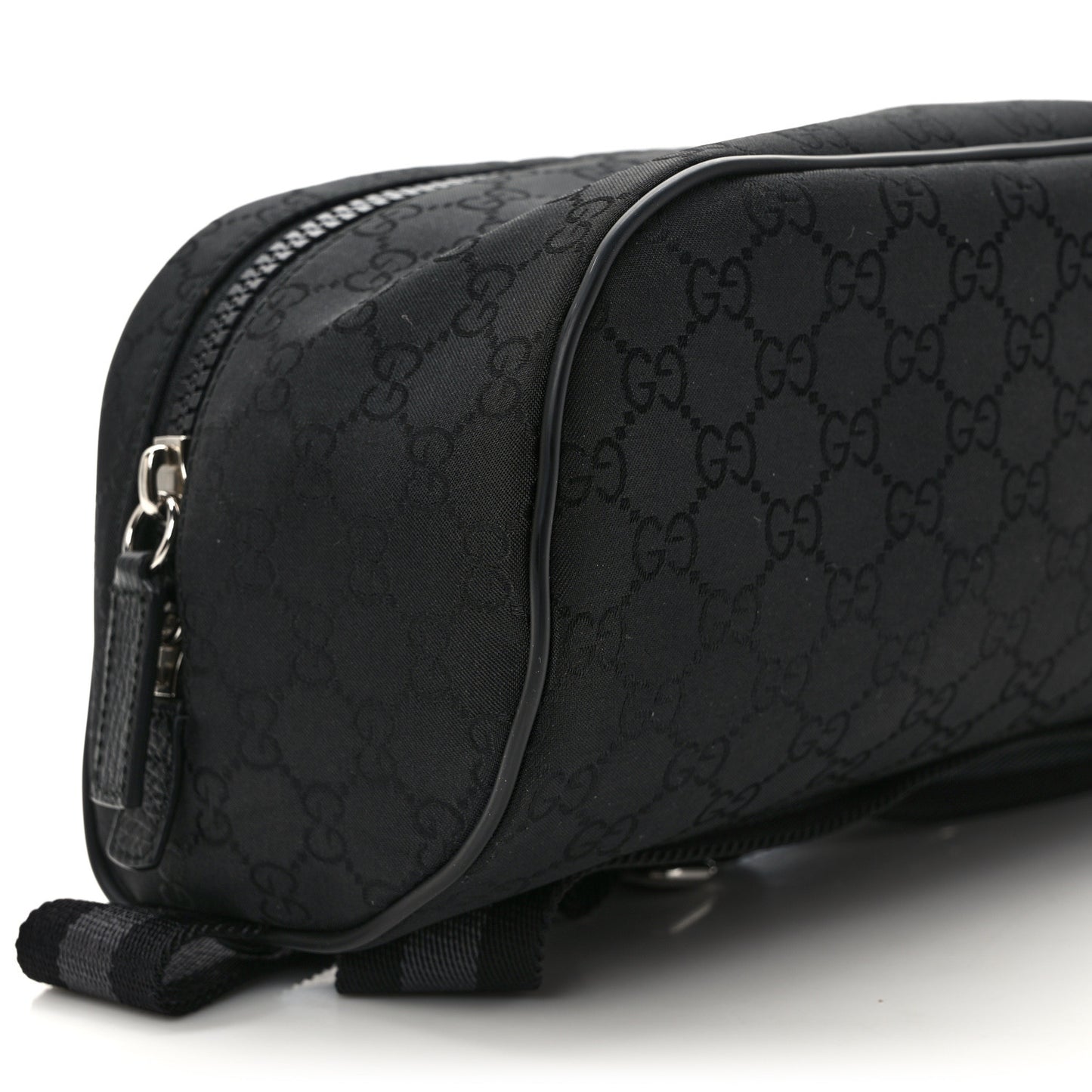 Nylon Monogram Fanny Pack Belt Bag Black
