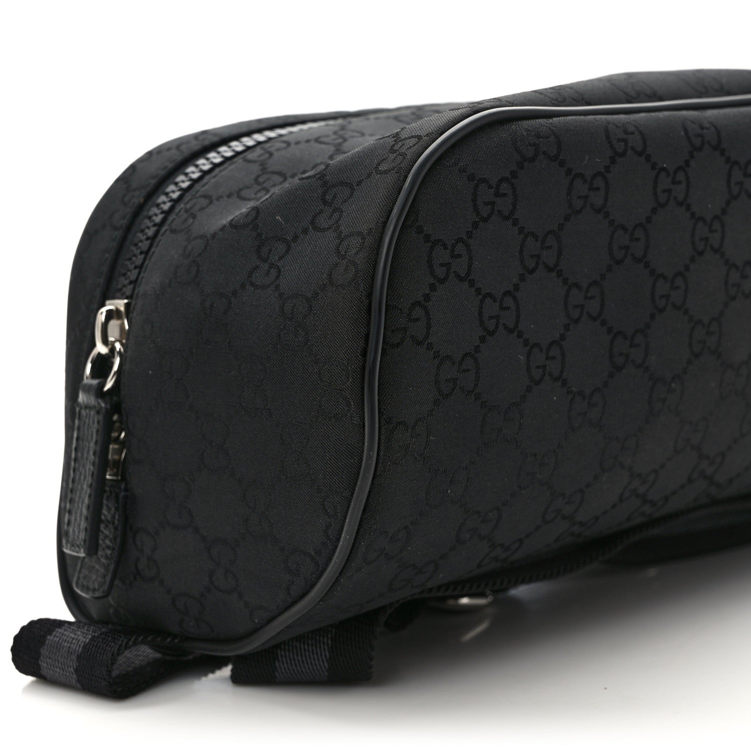 Gucci Nylon Monogram Fanny Pack Belt Bag Black 8 of 11