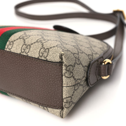 Gucci GG Supreme Monogram Textured Dollar Calfskin Web Small Ophidia Dome Shoulder Bag Beige Ebony New Acero 10 of 10