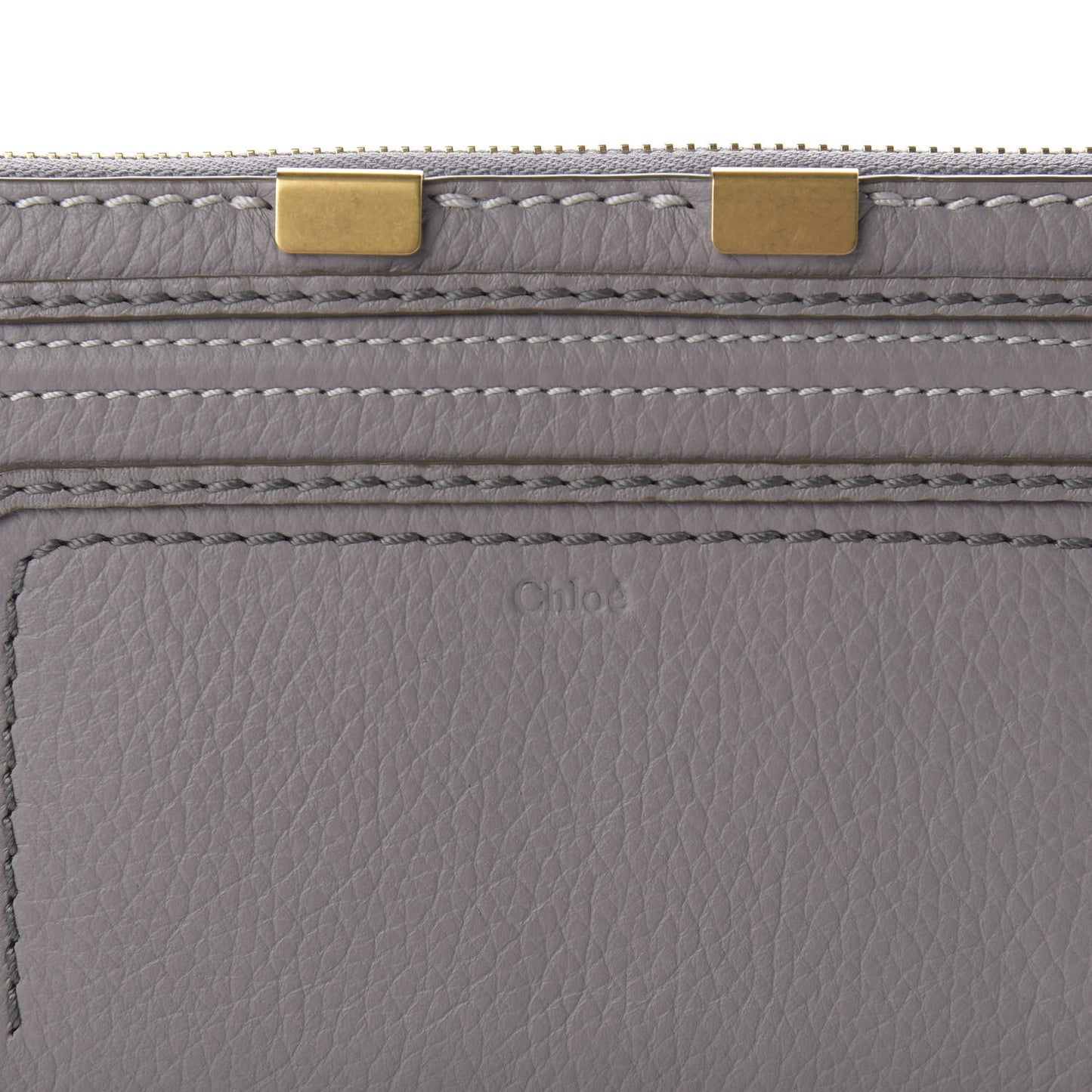 Calfskin Marcie Long Zip Around Wallet Cashmere Grey