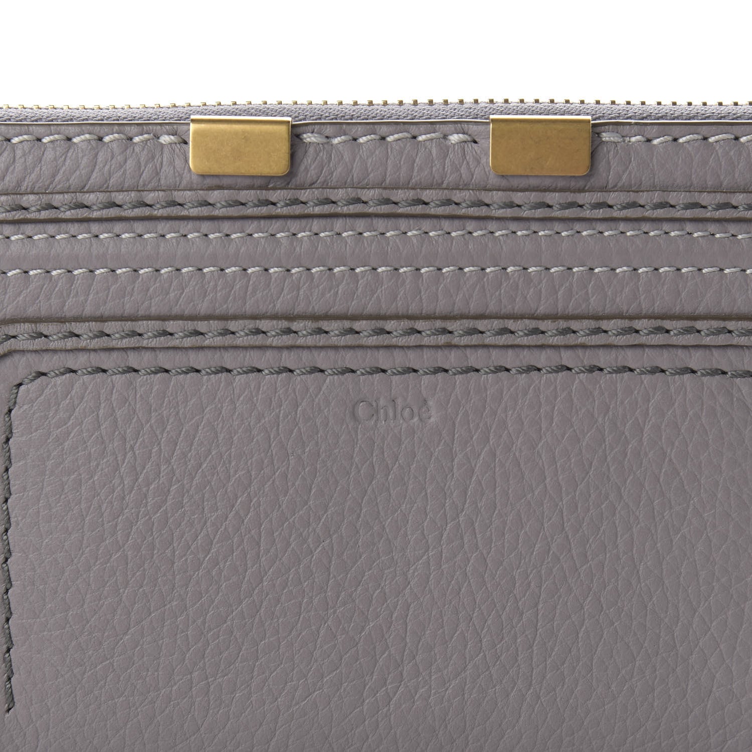Chloe Calfskin Marcie Long Zip Around Wallet Cashmere Grey 9 of 9
