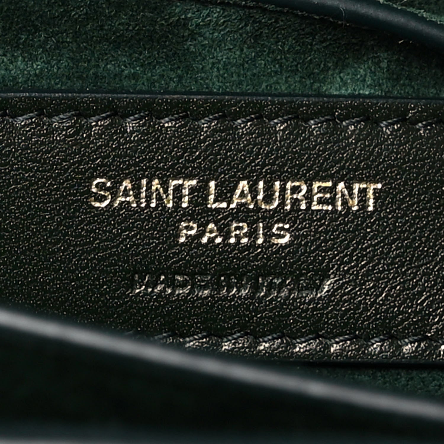 Saint Laurent Calfskin Medium Monogram Sunset Dark Green 7 of 15