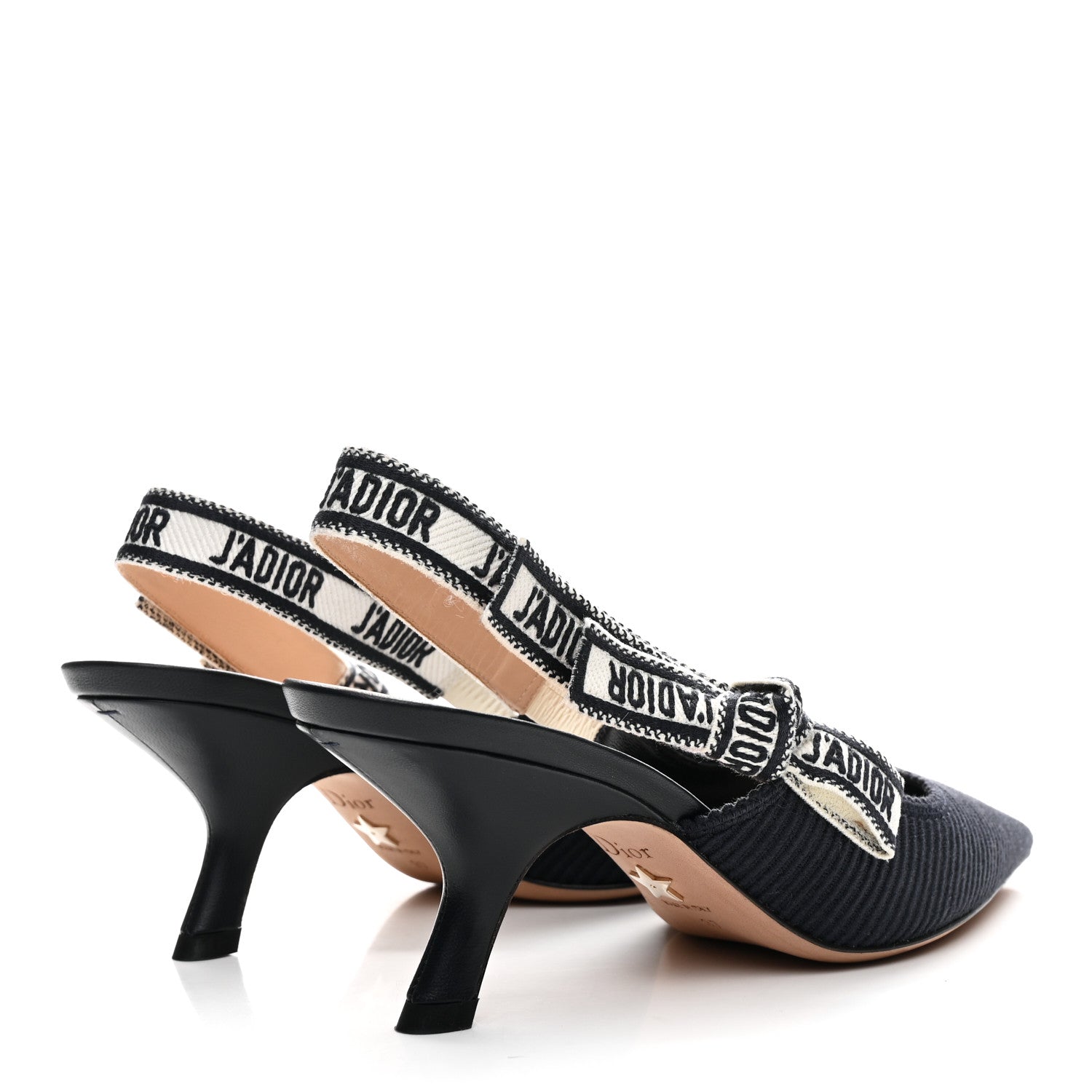 Christian Dior Technical Canvas Ribbon J Adior Slingback 65mm Pumps 37 Deep Blue 5 of 10