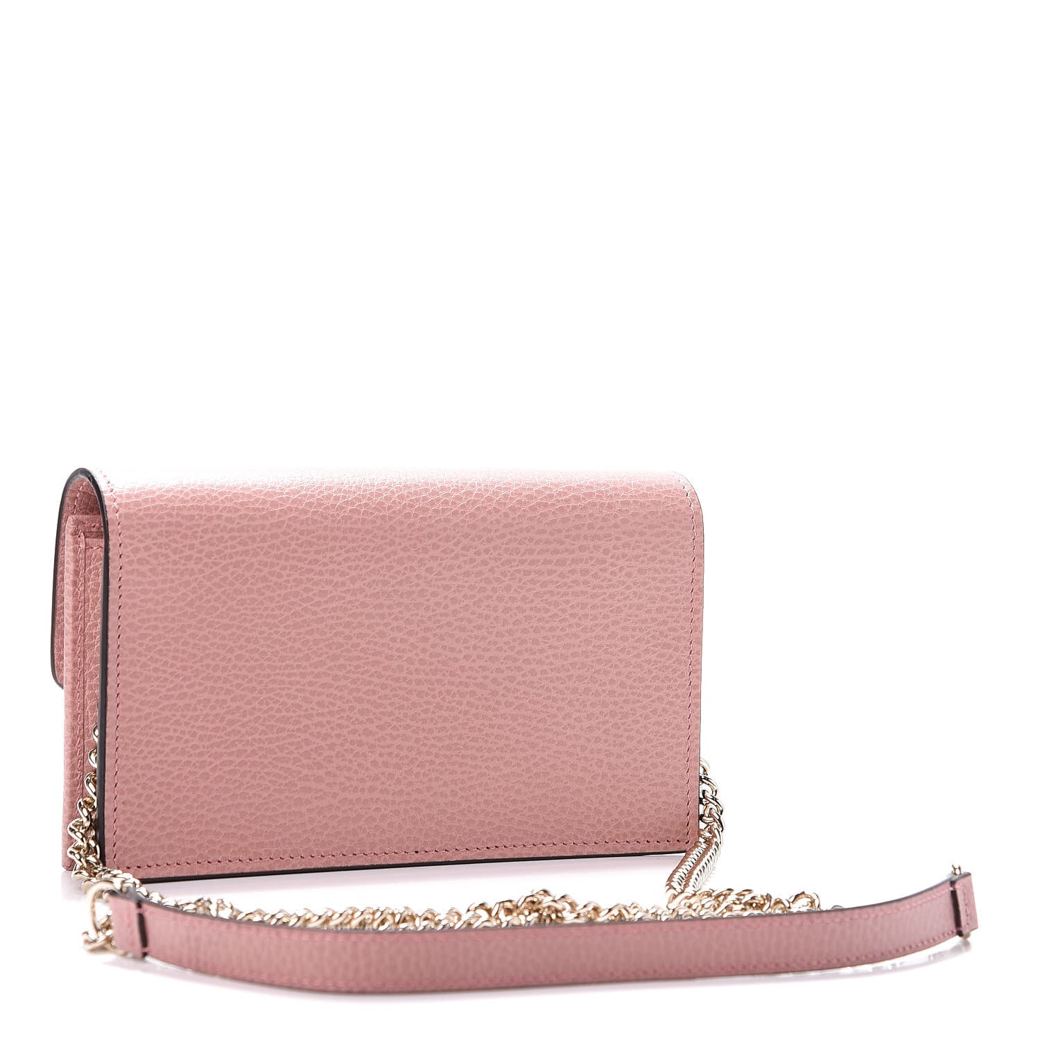Gucci Dollar Calfskin Interlocking G Chain Wallet Soft Pink 3 of 10
