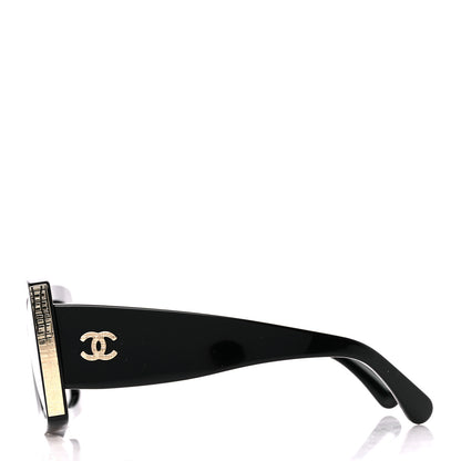 Chanel Acetate Rectangle Sunglasses 5435 Black 3 of 8