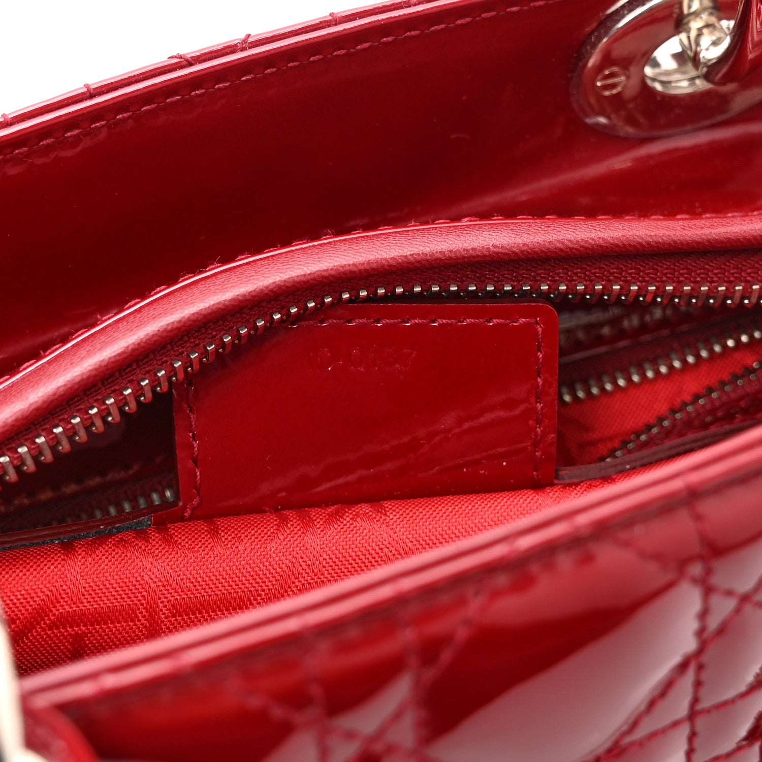 Christian Dior Patent Cannage Medium Lady Dior Red 7 of 10