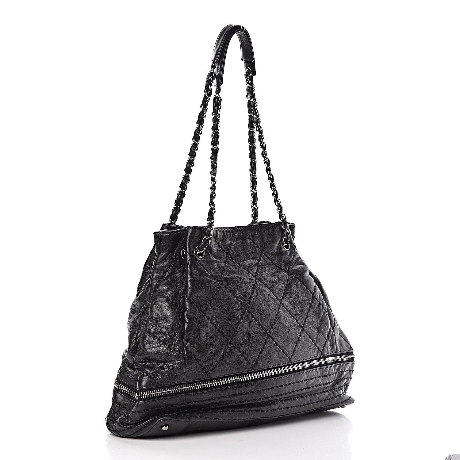 Chanel Lambskin Expandable Tote Black 3 of 10