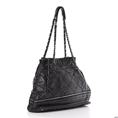 Chanel Lambskin Expandable Tote Black 3 of 10