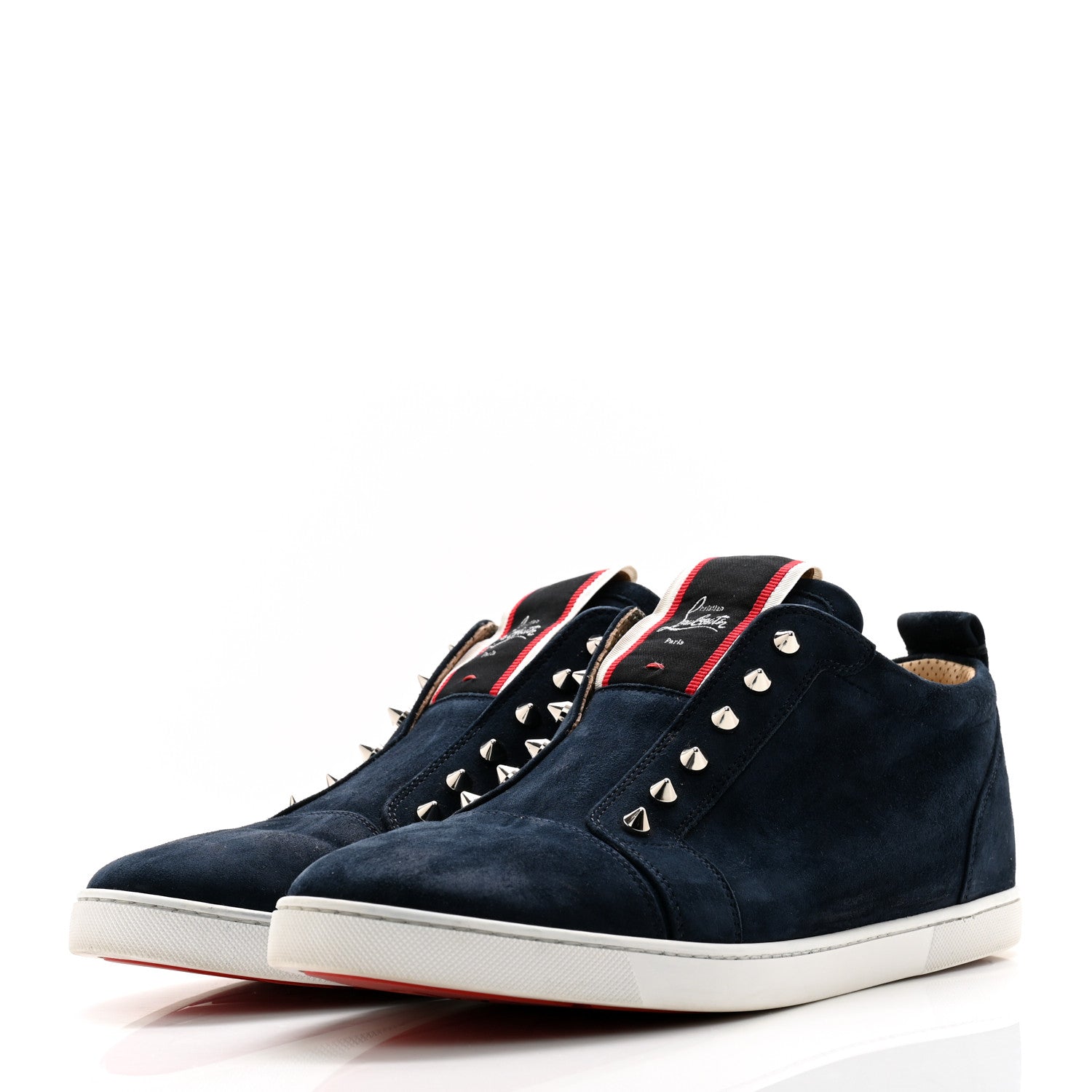 Christian Louboutin Suede Mens Fique A Vontade Sneakers 44.5 Blue 3 of 11
