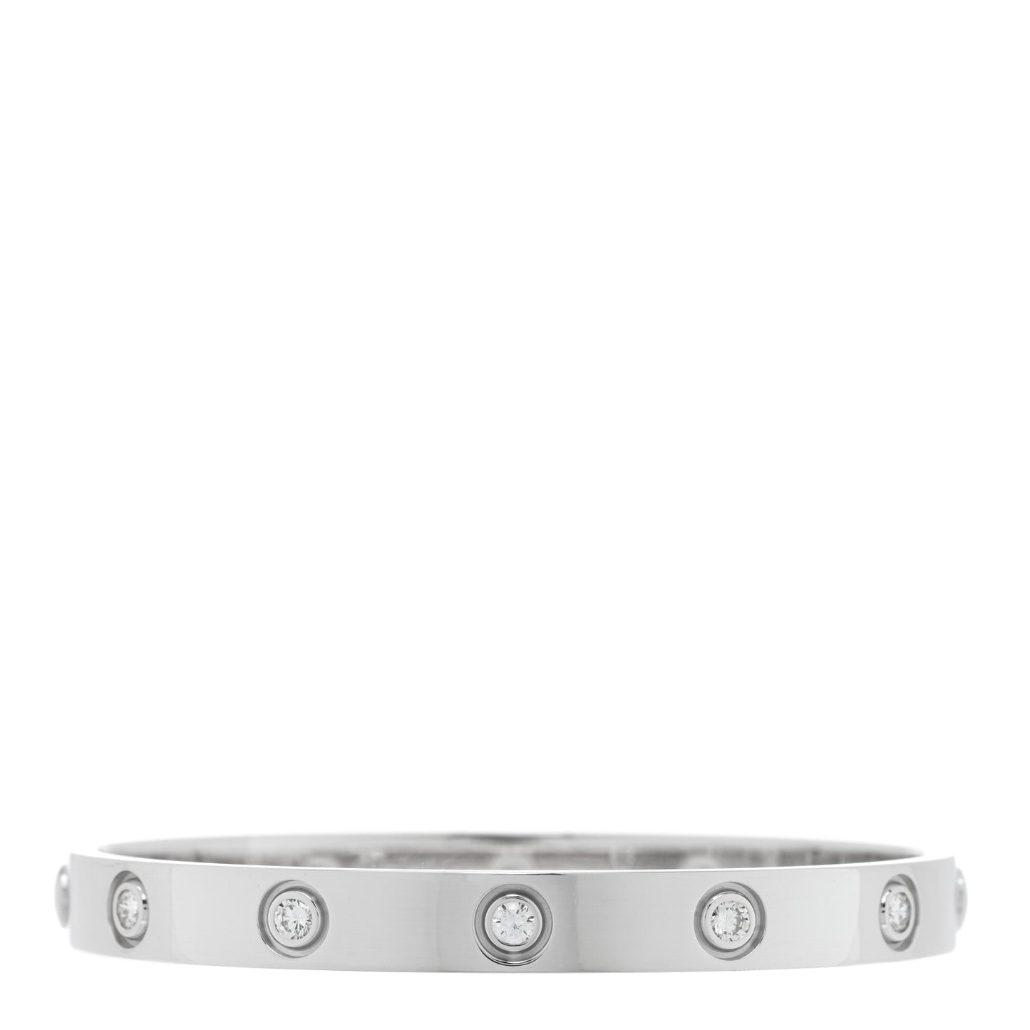 18K White Gold 10 Diamond LOVE Bracelet 16