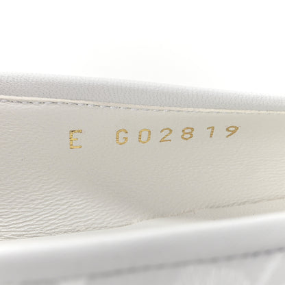 Chanel Lambskin Metallic Lambskin Cap Toe CC Ballet Flats 36 White Gold 9 of 9
