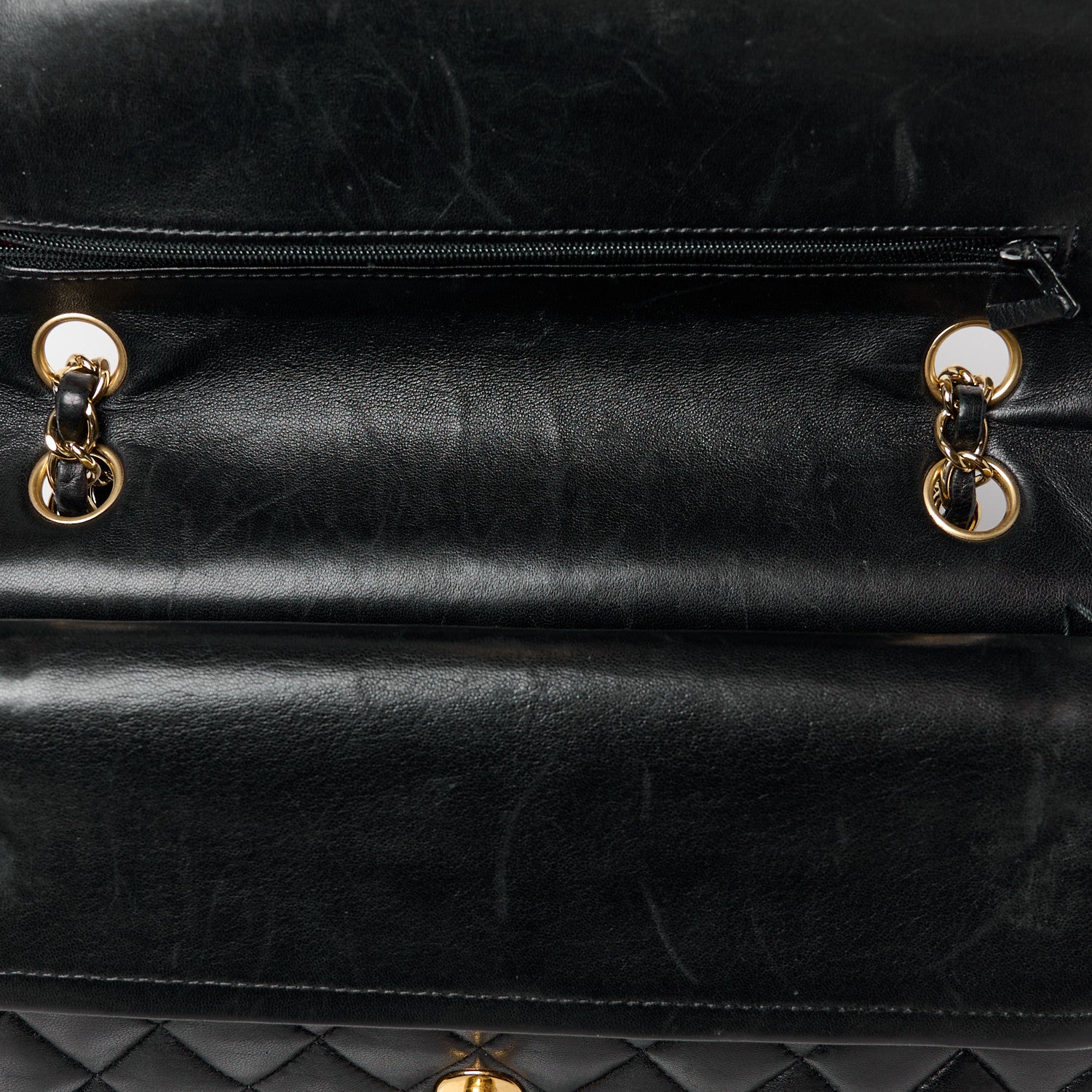 Chanel Lambskin Quilted Medium Double Flap Black 12 of 14