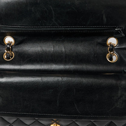 Chanel Lambskin Quilted Medium Double Flap Black 12 of 14