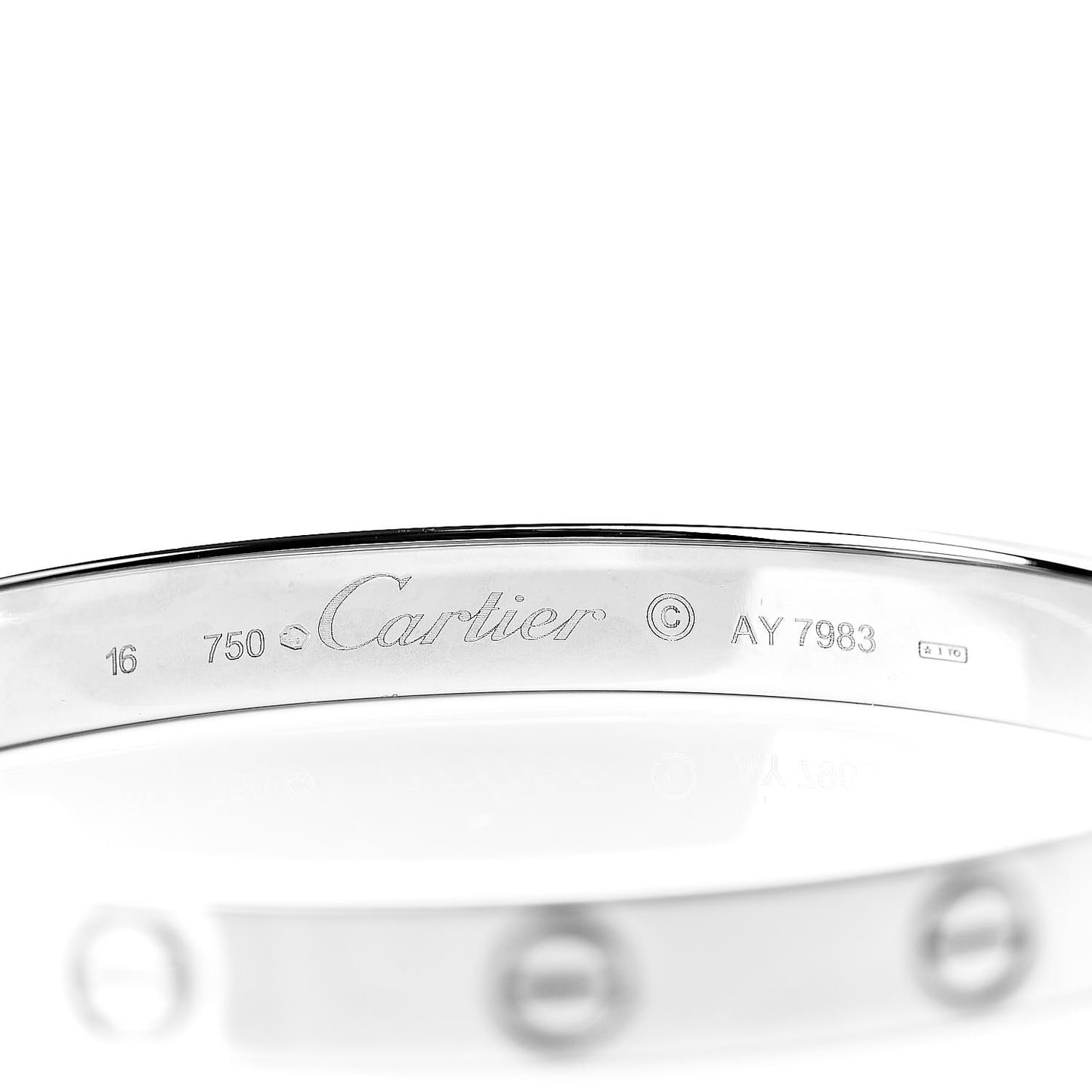 18K White Gold LOVE Bracelet 16