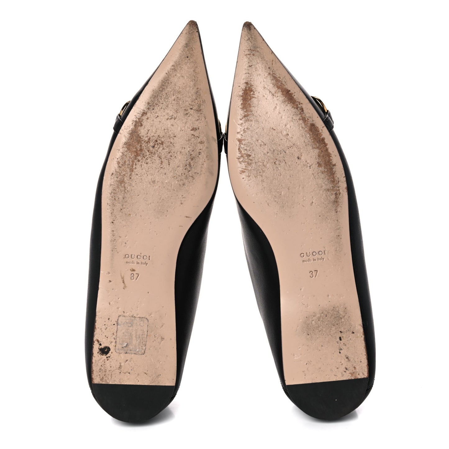Nappa Lumiere Deva Horsebit Chain Embellished Flats 37 Black