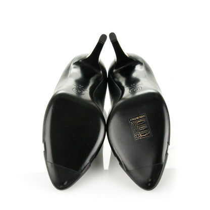 Chanel Lambskin Patent Cap Toe CC Pumps 35 Black 5 of 11