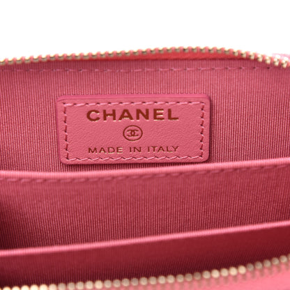 Chanel Caviar Camellia Embossed Zip Coin Purse Light Pink 6 of 8